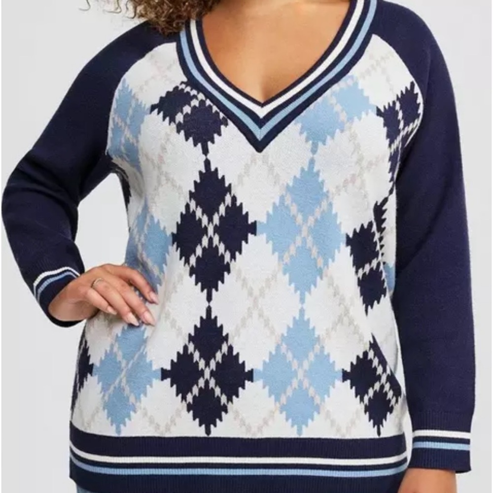 Torrid Argyle V-Neck Sweater